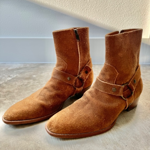SAINT LAURENT Wyatt Harness Leather Boot Men's Size 42 - Picture 2 of 7